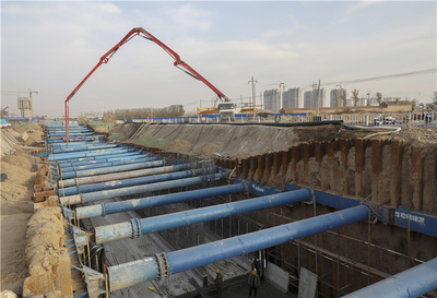 河北宣化 地下綜合管廊工程熱火朝天，城市“動脈”建設正酣